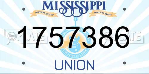 1757386 Mississippi License Plate