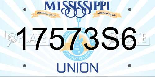 17573S6 Mississippi License Plate