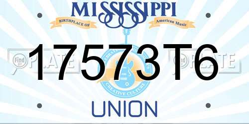 17573T6 Mississippi License Plate