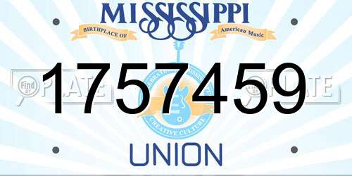 1757459 Mississippi License Plate