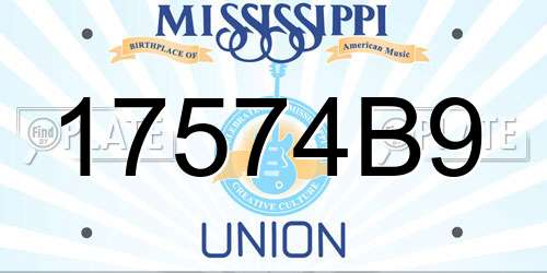 17574B9 Mississippi License Plate