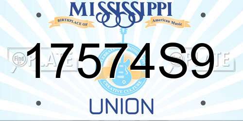 17574S9 Mississippi License Plate