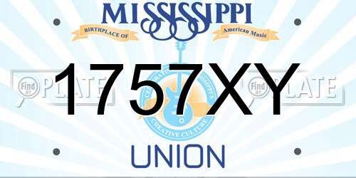 1757XY Mississippi License Plate