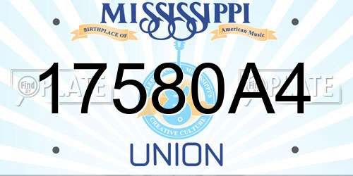 17580A4 Mississippi License Plate