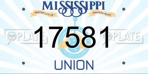 17581 Mississippi License Plate