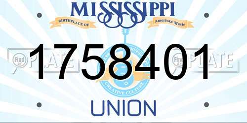 1758401 Mississippi License Plate