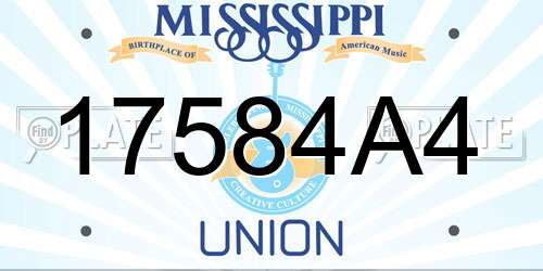 17584A4 Mississippi License Plate