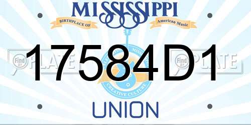 17584D1 Mississippi License Plate