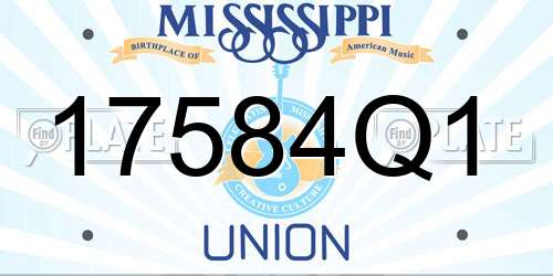 17584Q1 Mississippi License Plate