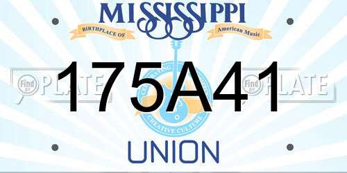175A41 Mississippi License Plate