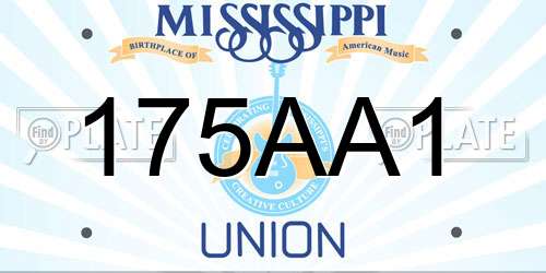 175AA1 Mississippi License Plate