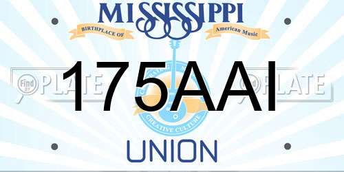 175AAI Mississippi License Plate
