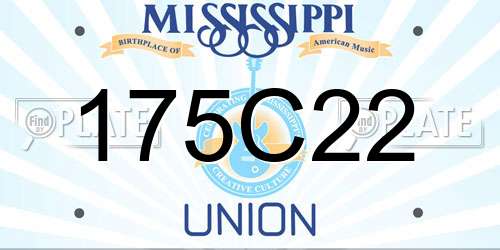 175C22 Mississippi License Plate