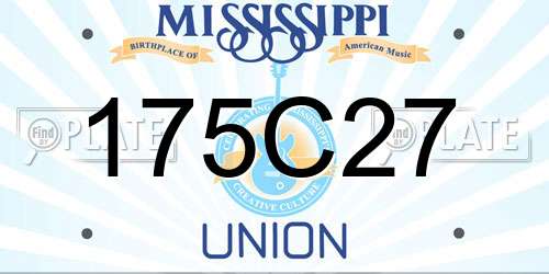 175C27 Mississippi License Plate