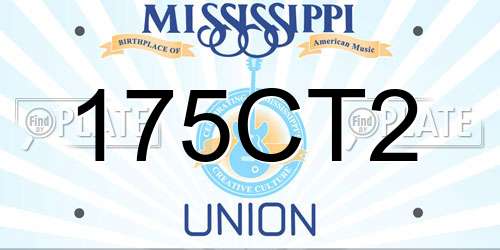 175CT2 Mississippi License Plate