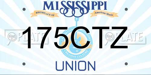 175CTZ Mississippi License Plate