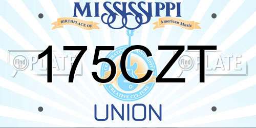 175CZT Mississippi License Plate