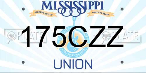 175CZZ Mississippi License Plate