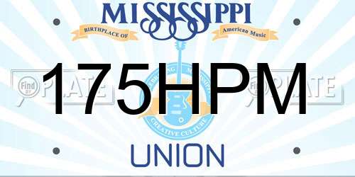 175HPM Mississippi License Plate