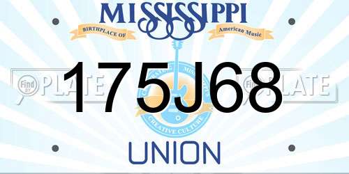 175J68 Mississippi License Plate