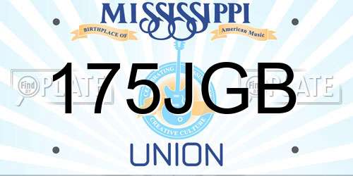 175JGB Mississippi License Plate