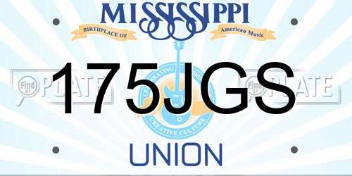 175JGS Mississippi License Plate