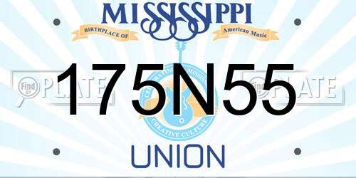 175N55 Mississippi License Plate