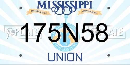 175N58 Mississippi License Plate