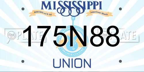175N88 Mississippi License Plate