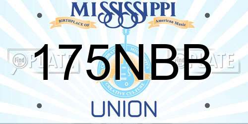 175NBB Mississippi License Plate