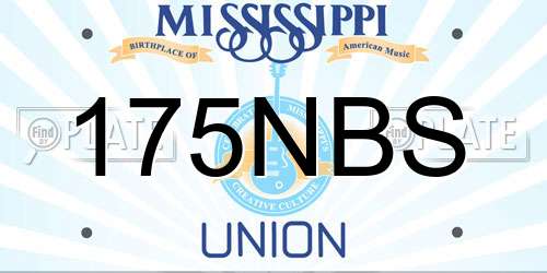 175NBS Mississippi License Plate