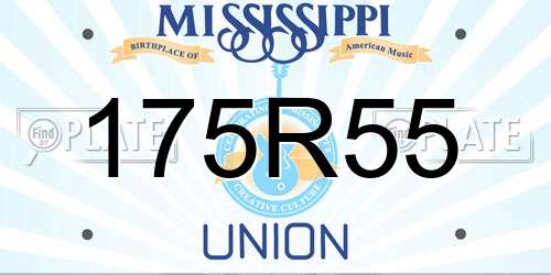 175R55 Mississippi License Plate