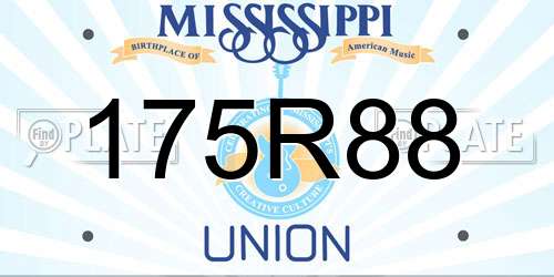 175R88 Mississippi License Plate