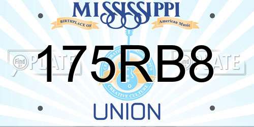 175RB8 Mississippi License Plate