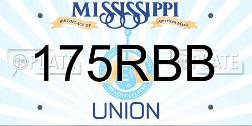 175RBB Mississippi License Plate