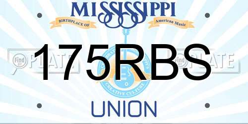 175RBS Mississippi License Plate