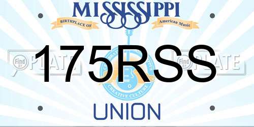 175RSS Mississippi License Plate