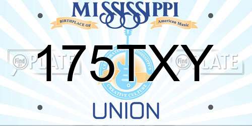 175TXY Mississippi License Plate