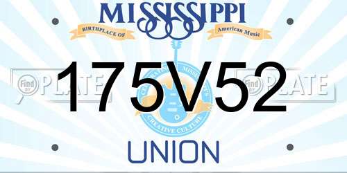 175V52 Mississippi License Plate