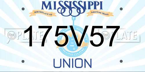175V57 Mississippi License Plate