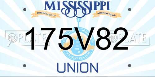 175V82 Mississippi License Plate