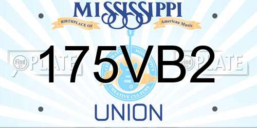 175VB2 Mississippi License Plate