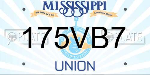 175VB7 Mississippi License Plate