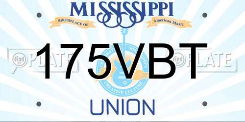 175VBT Mississippi License Plate
