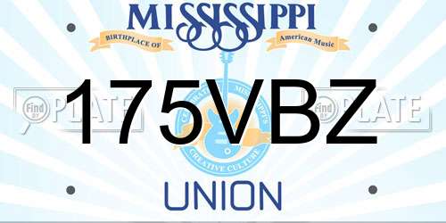 175VBZ Mississippi License Plate