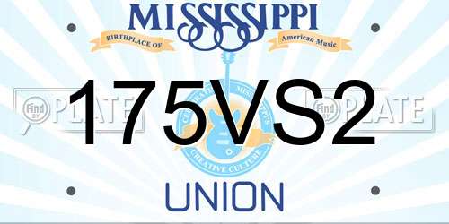 175VS2 Mississippi License Plate