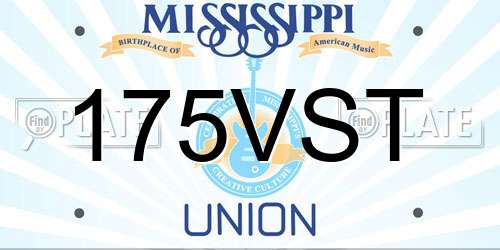 175VST Mississippi License Plate