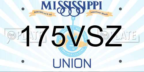 175VSZ Mississippi License Plate