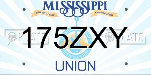 175ZXY Mississippi License Plate