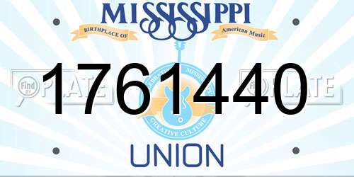 1761440 Mississippi License Plate